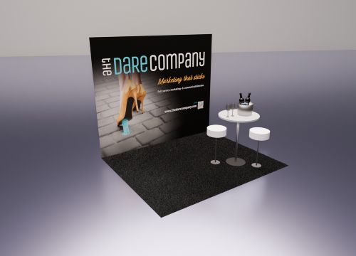 Luxe beurswand en statafel